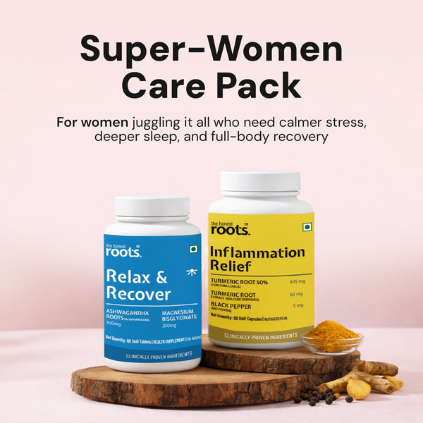SUPER WOMEN CARE PACK [Ashwagandha + Mg Bisglycinate + Curcumin]